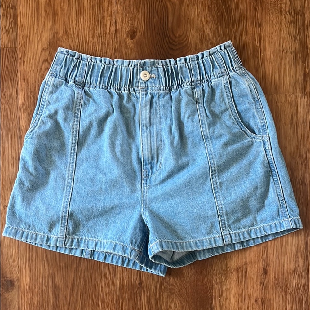 Madewell Denim Jean Paperbag Shorts in Bunten Wash Size 26 EXCELLENT